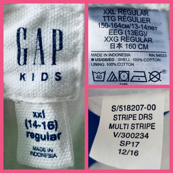 Gap Kids Rainbow Striped Keyhole Dress XXL - Picture 4 of 4